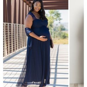 Navy blue maternity dress from Pink Blush